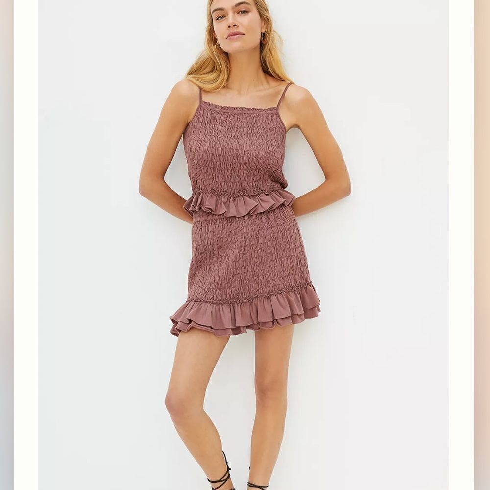 Anthropologie Forever That Girl Smocked Skirt Set NWT